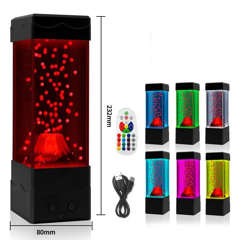 Kreatives Nachtlicht Kinder - 9 Zoll LED Vulkanlampe mit 7 Farben, USB betrieben 0