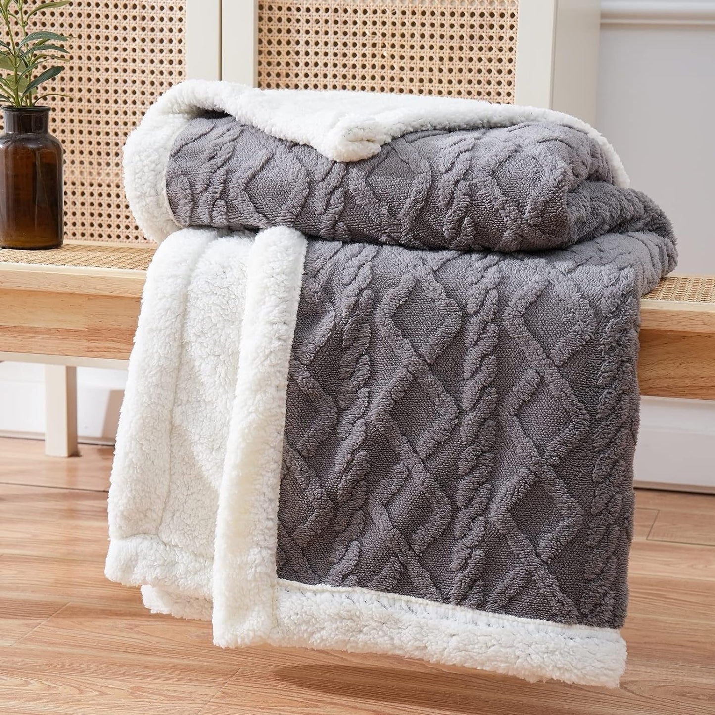 Snuggle Sherpa Blanket – Soft Reversible Fleece Blanket for Year-Round Comfort