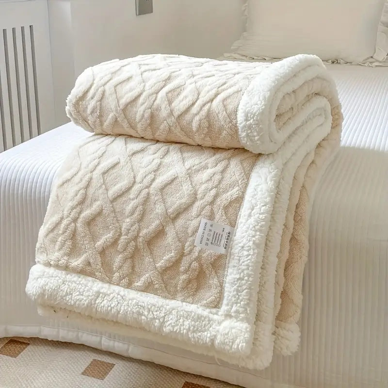 Snuggle Sherpa Blanket – Soft Reversible Fleece Blanket for Year-Round Comfort