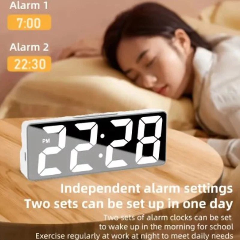 LumiTime – LED Digital Alarm Clock with Temperature Display