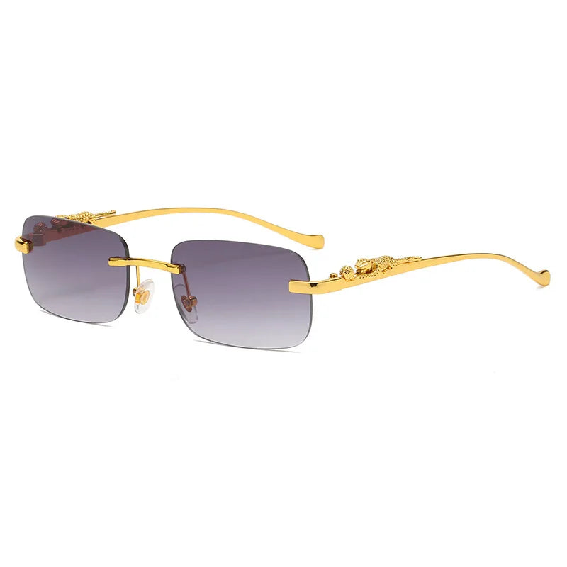 LEOPHAZE SHADES - Rimless sunglasses with leopard head design and UV400 protection