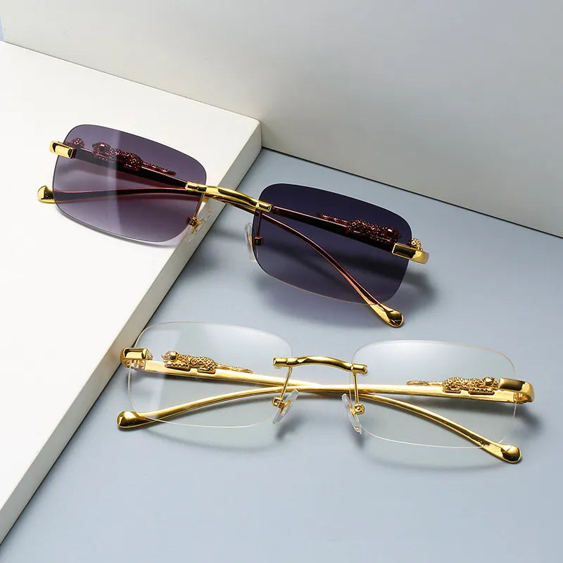 LEOPHAZE SHADES - Rimless sunglasses with leopard head design and UV400 protection
