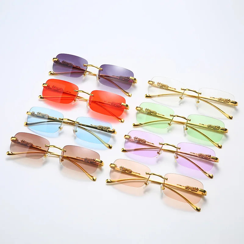 LEOPHAZE SHADES - Rimless sunglasses with leopard head design and UV400 protection