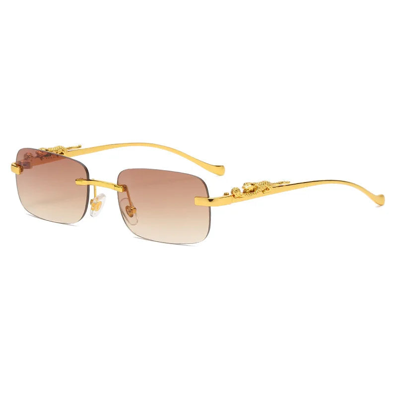 LEOPHAZE SHADES - Rimless sunglasses with leopard head design and UV400 protection