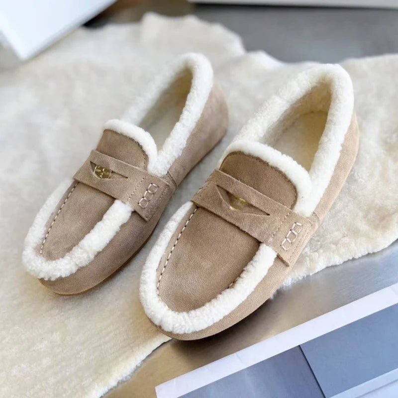 LOAFORA – Klassische Damen-Loafer aus Wildleder mit Wollfutter und runder Zehenpartie 7