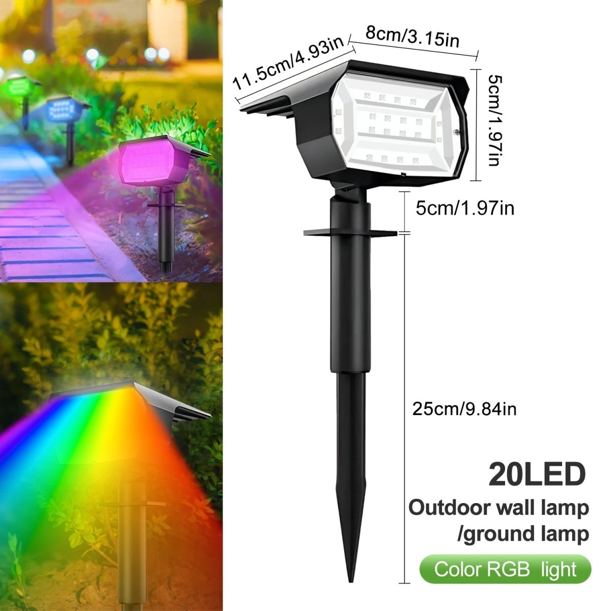 LUMISCAPE – Solarbetriebene Landschaftsstrahler mit einstellbarer Helligkeit 8