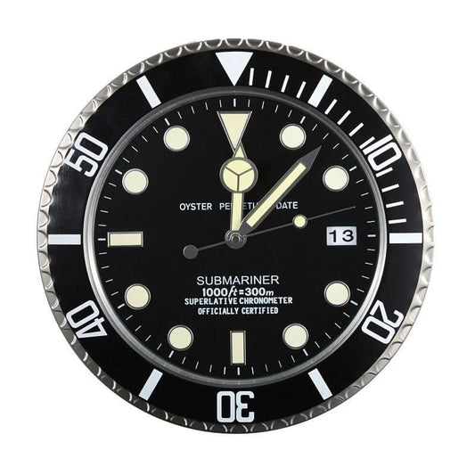 LUMISTEEL – Moderne, geräuschlose Wanduhr mit leuchtenden Zeigern 0