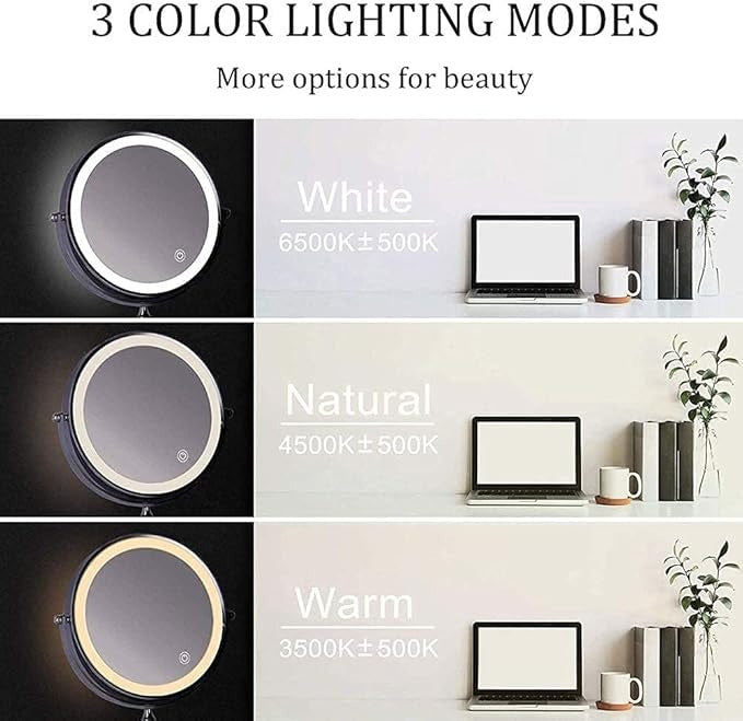 LUMIVIEW – Wiederaufladbarer LED-Vergrößerungsspiegel mit Touch-Steuerung 4