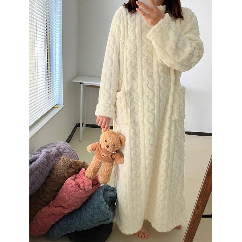 LUNAWARM – Gemütliches Nachthemd aus Baumwollflanell für elegante Winter-Schlafbekleidung 9
