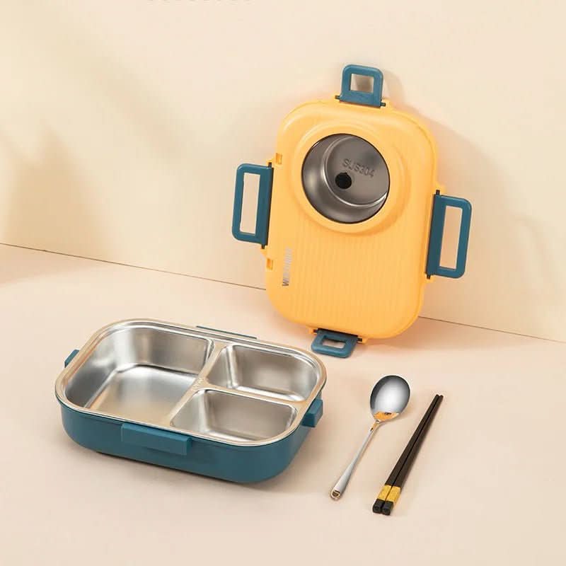 PORTAFRESH – Stainless steel lunch box with leak-proof lid and 3-compartment system
