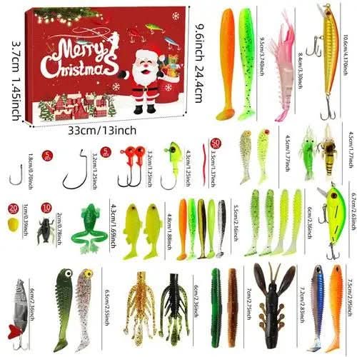 Calendario de Adviento HookQuest 2025 – 24 cebos de pesca de alta calidad para agua dulce y salada
