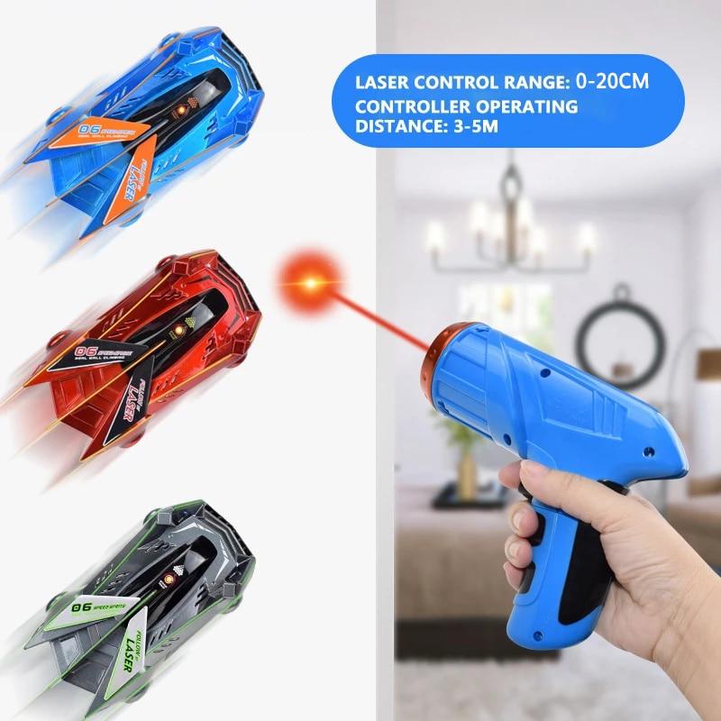 GravityRacer – Coche RC de escalada en pared controlado por láser para niños