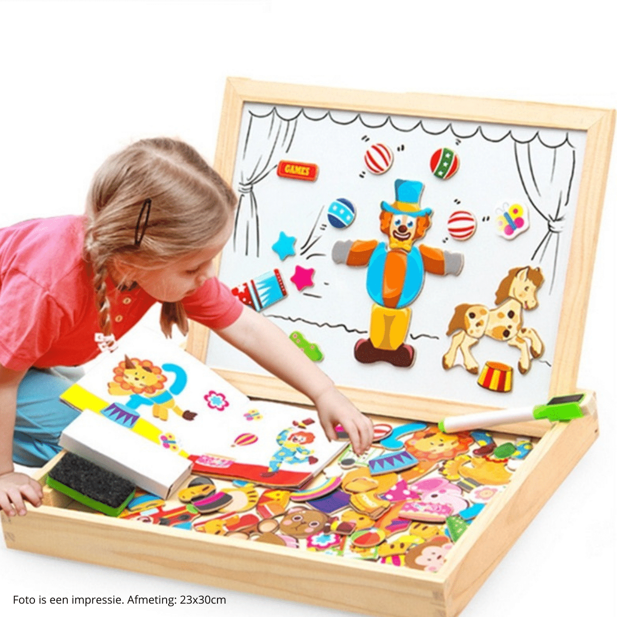 DrawPlay Board - Kreatives hölzerne magnetische Tafel-2