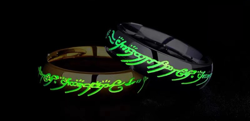 ANILLO LUMINA RUNE – Anillo de joyería luminosa con grabado para la suerte y la positividad