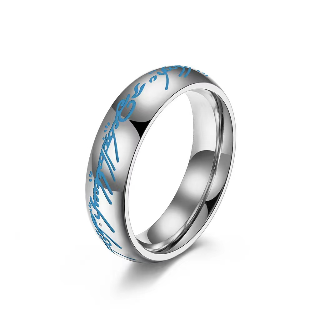 ANILLO LUMINA RUNE – Anillo de joyería luminosa con grabado para la suerte y la positividad