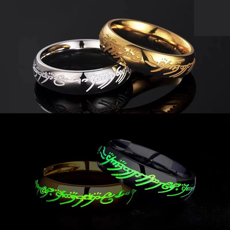 ANILLO LUMINA RUNE – Anillo de joyería luminosa con grabado para la suerte y la positividad