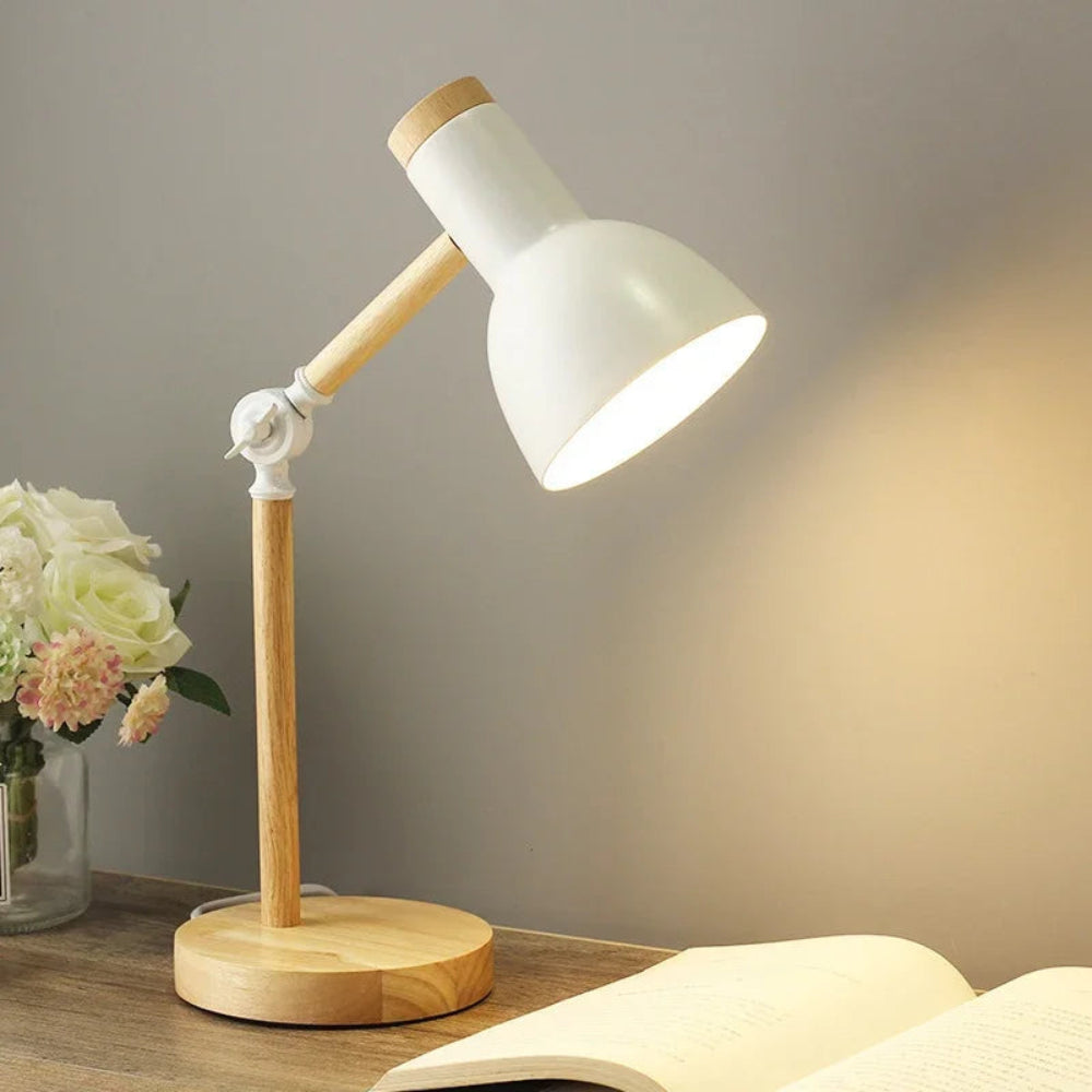 LUMOWOOD Desk Lamp - Adjustable wooden table lamp in Scandinavian style for stylish lighting
