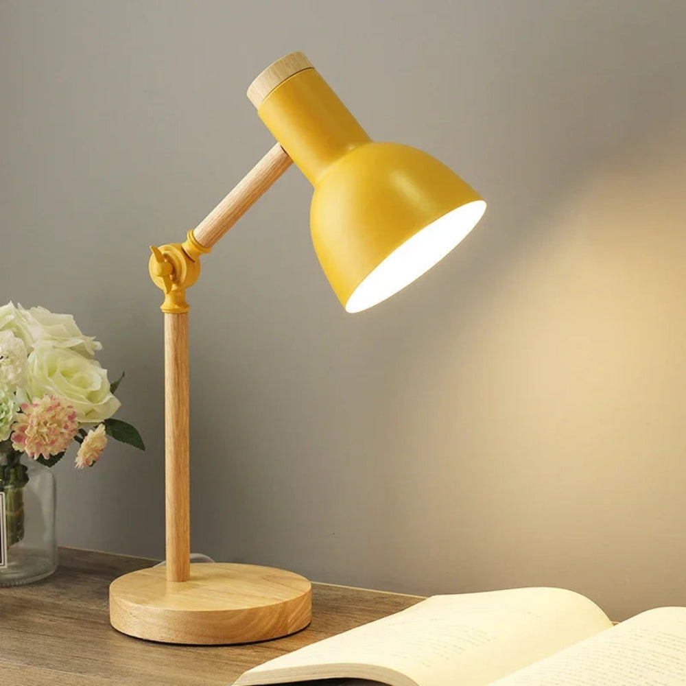 LUMOWOOD Desk Lamp - Adjustable wooden table lamp in Scandinavian style for stylish lighting