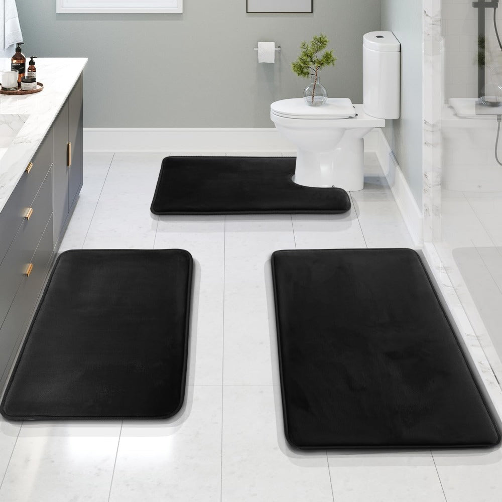 SoftStep Luxe – Juego de 3 piezas de alfombrillas de baño de espuma viscoelástica
