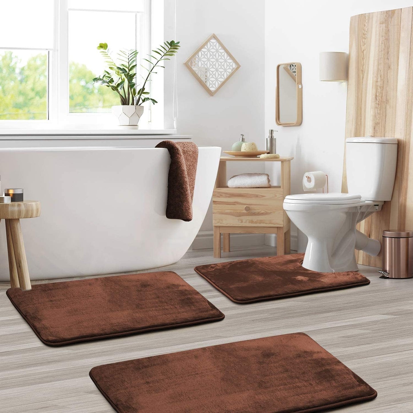 SoftStep Luxe – Juego de 3 piezas de alfombrillas de baño de espuma viscoelástica