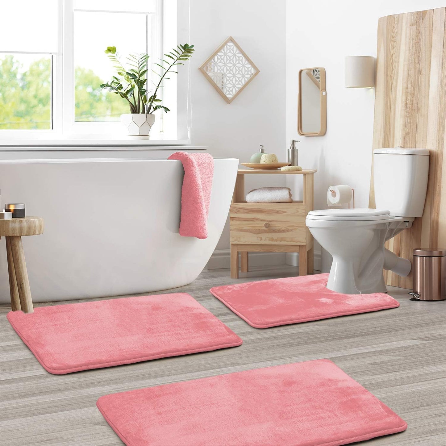 SoftStep Luxe – Juego de 3 piezas de alfombrillas de baño de espuma viscoelástica