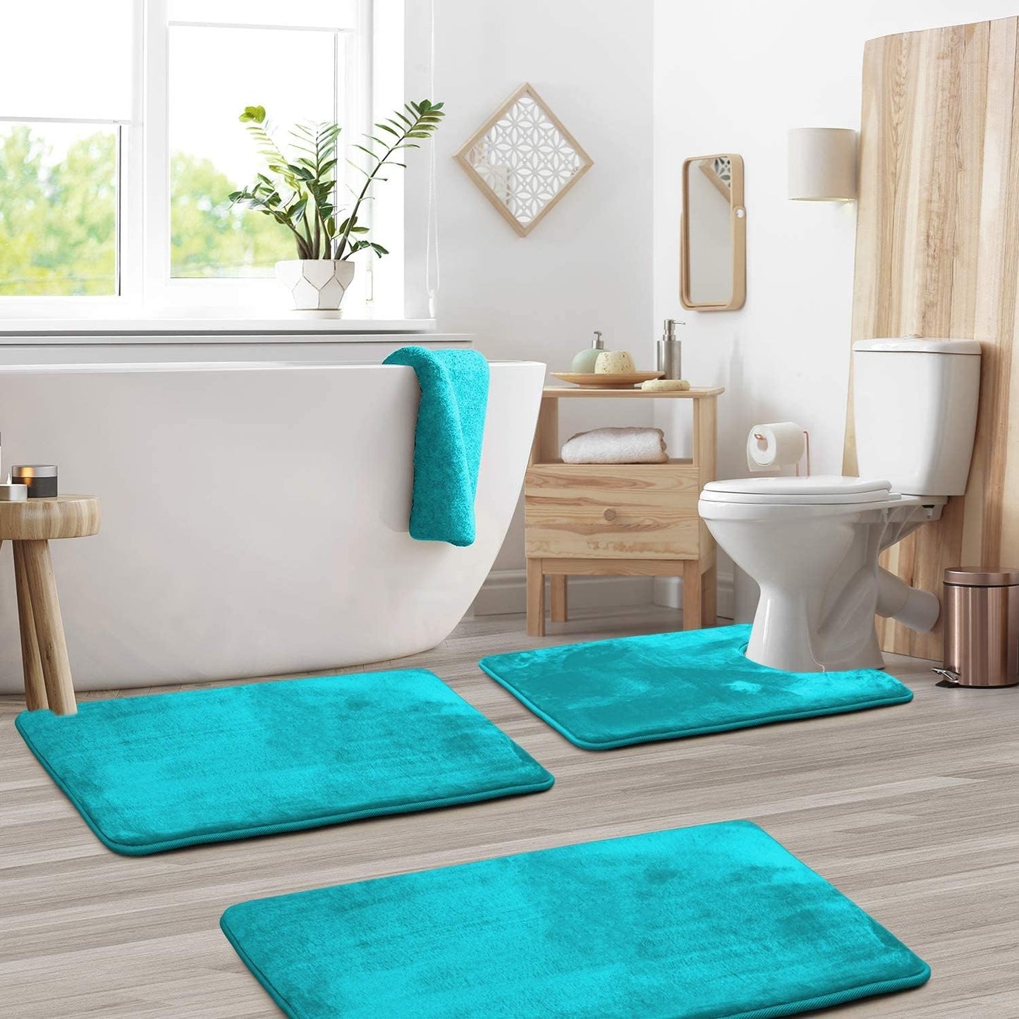 SoftStep Luxe – Juego de 3 piezas de alfombrillas de baño de espuma viscoelástica