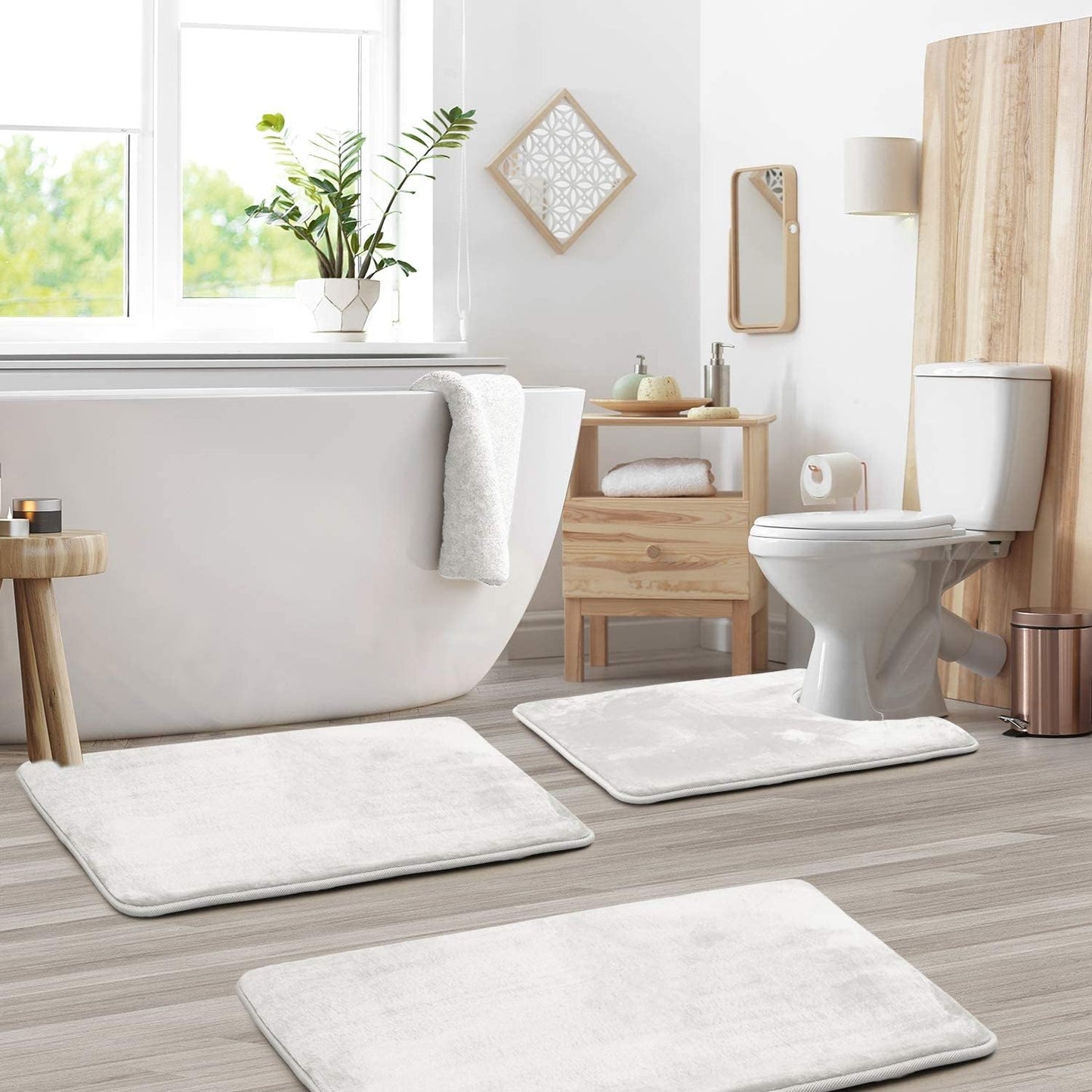 SoftStep Luxe – Juego de 3 piezas de alfombrillas de baño de espuma viscoelástica