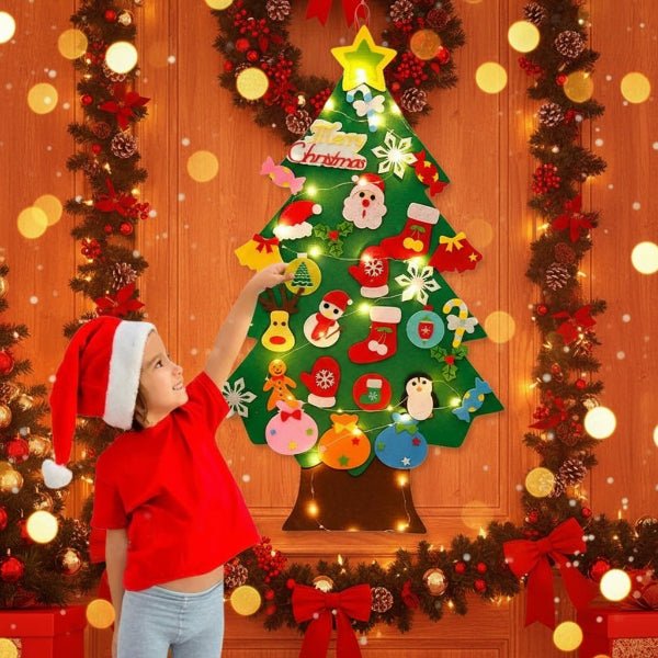MAGICFELT SPRUCE – Interaktiver Weihnachtsbaum für die Wand mit LED-Lichtern und Filzornamenten für Kinder 3
