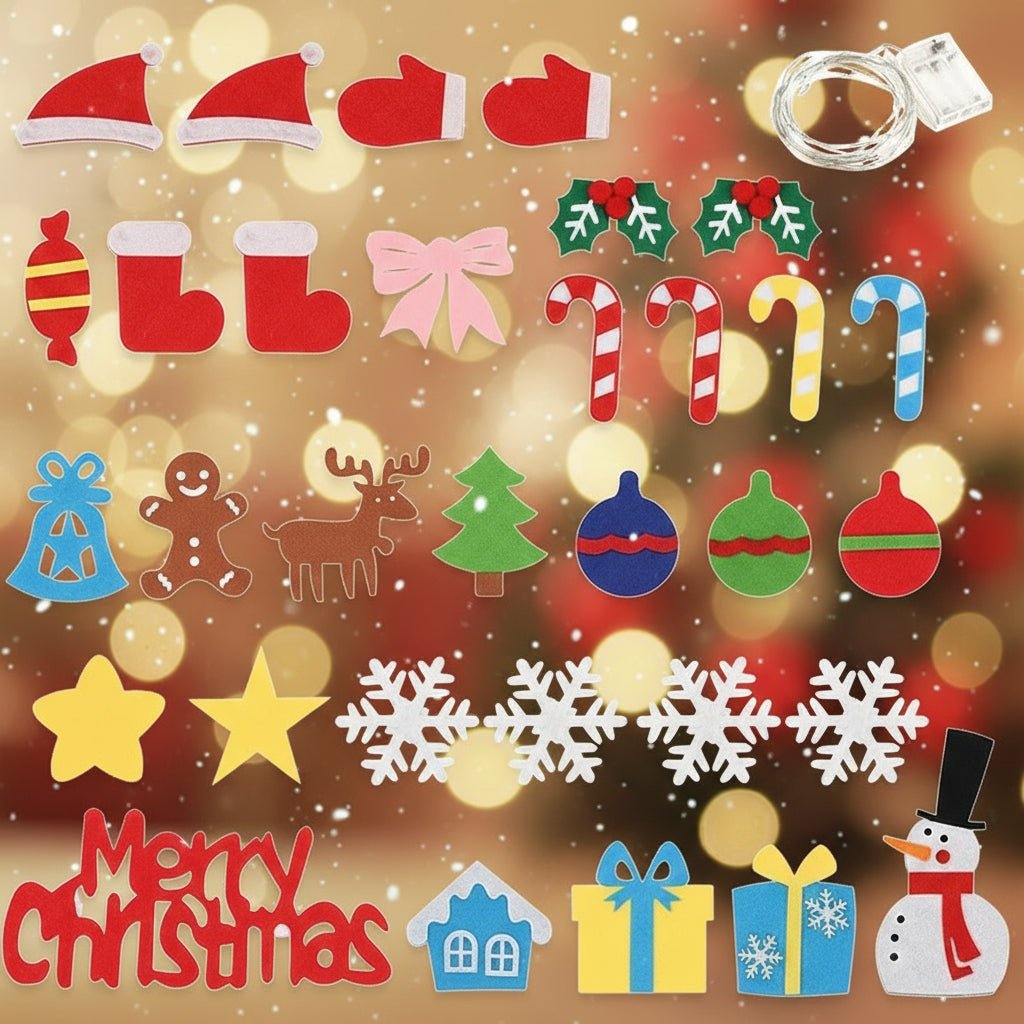 MAGICFELT SPRUCE – Interaktiver Weihnachtsbaum für die Wand mit LED-Lichtern und Filzornamenten für Kinder 4