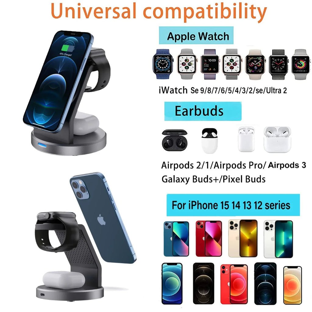 MAGNIDOCK – 3-in-1 Magnetischer kabelloser Ladeständer für Apple 7