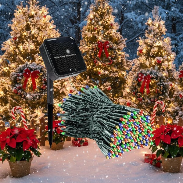 MERRYGLOW – Solar-LED-Weihnachtsgirlande mit 300 Lichtern, 8 Modi, IP65 wetterfest 3