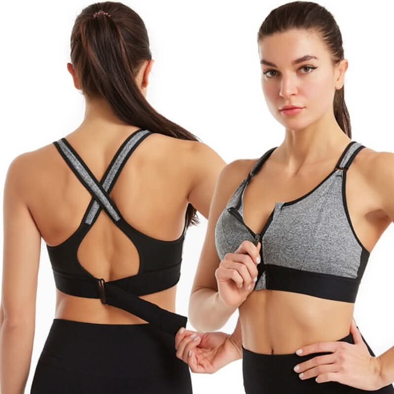 MIRA – Sports bra with front zipper and high support