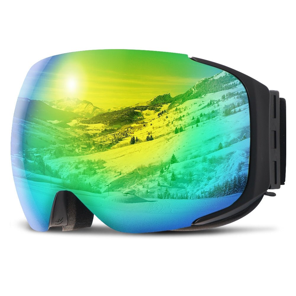 MIRRORMAG – Premium magnetische UV400 Antibeschlag-Skibrille mit Schnellwechselgläsern 10