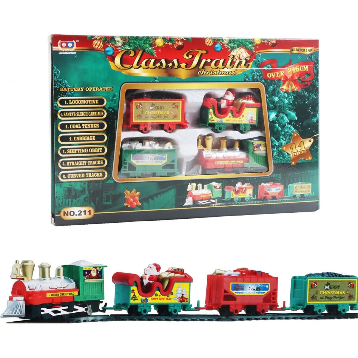 MISTLETRACK – Elektrisches Weihnachtsbaum-Eisenbahn-Set mit lebensechten Details 3