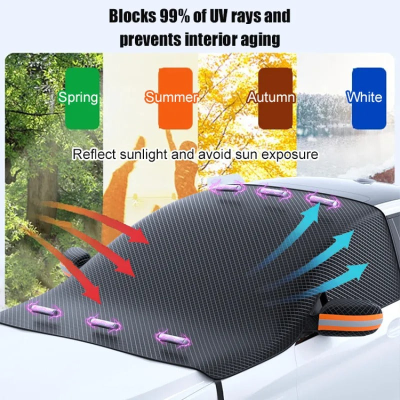 FrostGuard Cover – Magnetische Auto-sneeuwafdekking 258×114 cm