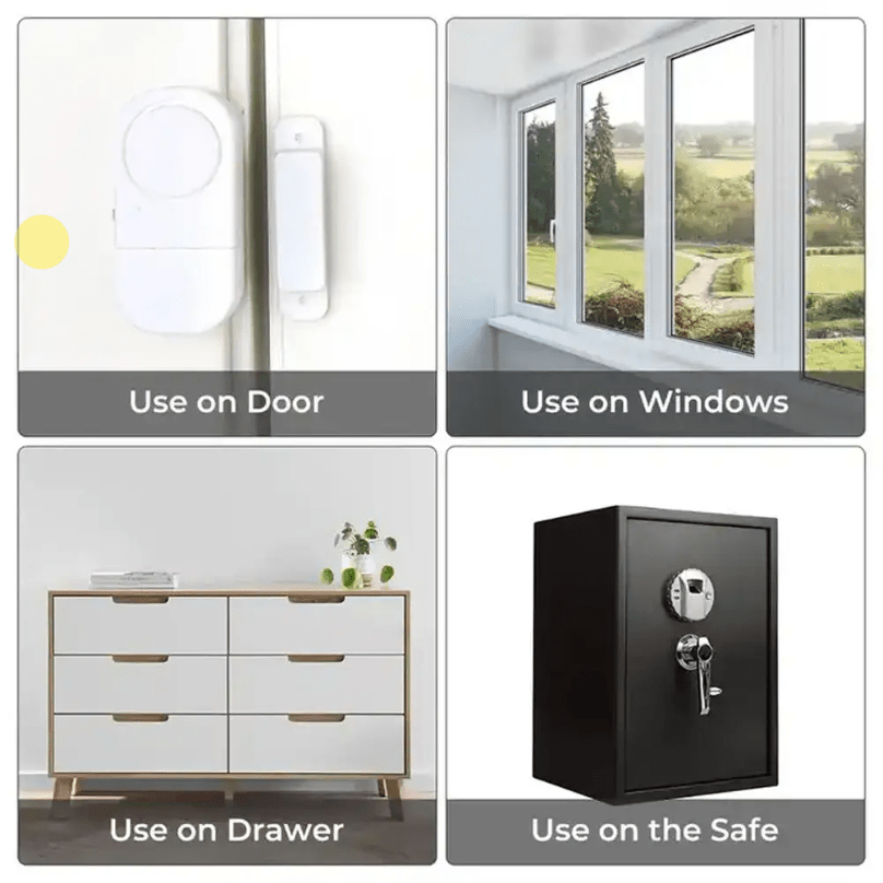 SAFEGUARD – Wireless Door Alarm with 90 dB Protection Function