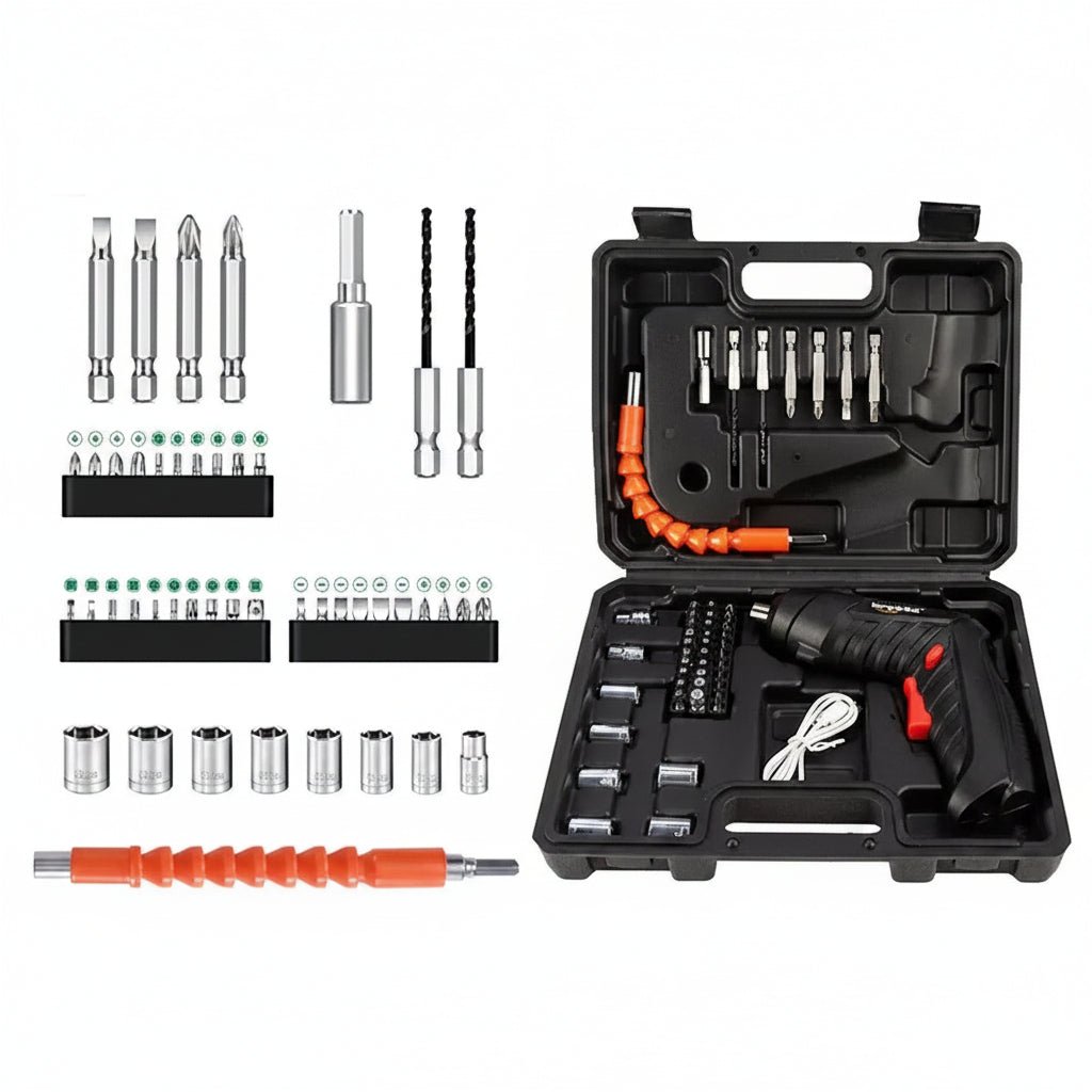 FIXDRIVE – Ensemble de perceuse-visseuse sans fil 47-en-1 pour des travaux de bricolage précis
