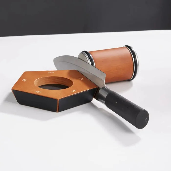 Afilador manual de cuchillos SharpRoll con piedras de madera y diamante