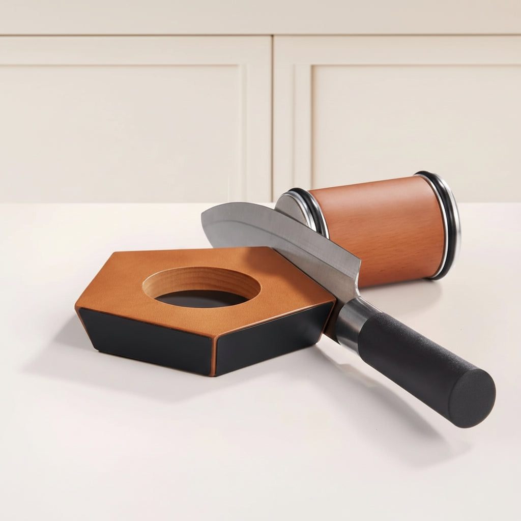 SHARPROLL - Afilador manual de cuchillas de diamante con sistema de afilado preciso para un afilado uniforme de cuchillos de cocina en el día a día