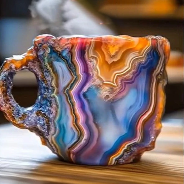 Mineral Crystal – Elegante kristallen koffiekop voor stijlvolle genieting