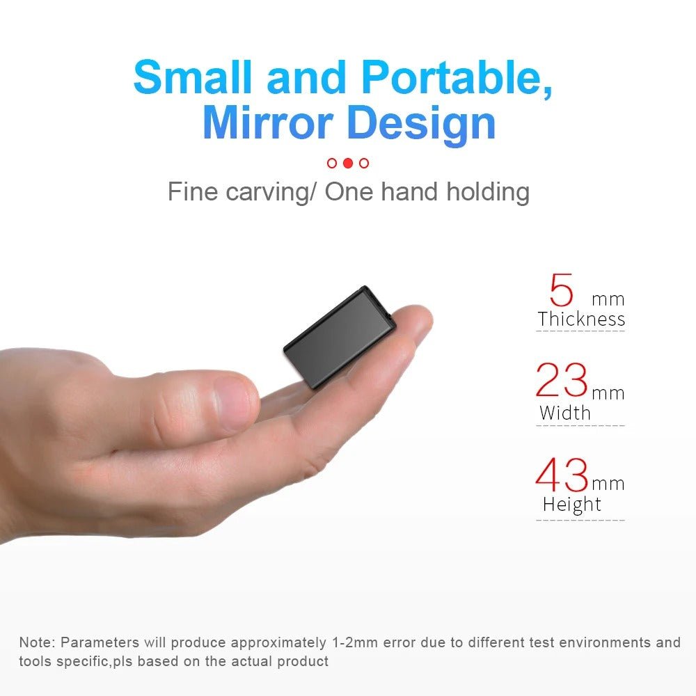 VoiceNote Mini – Ultra-light Dictation Device with Voice Activation & 32 GB Storage