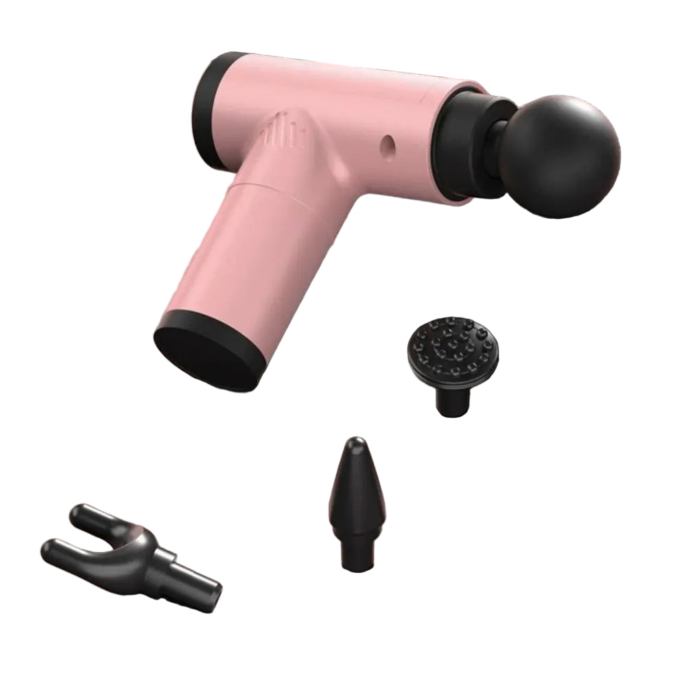 PulsePro Mini – Draagbare fascia pistool met 6 snelheidsniveaus & 4 massagekoppen