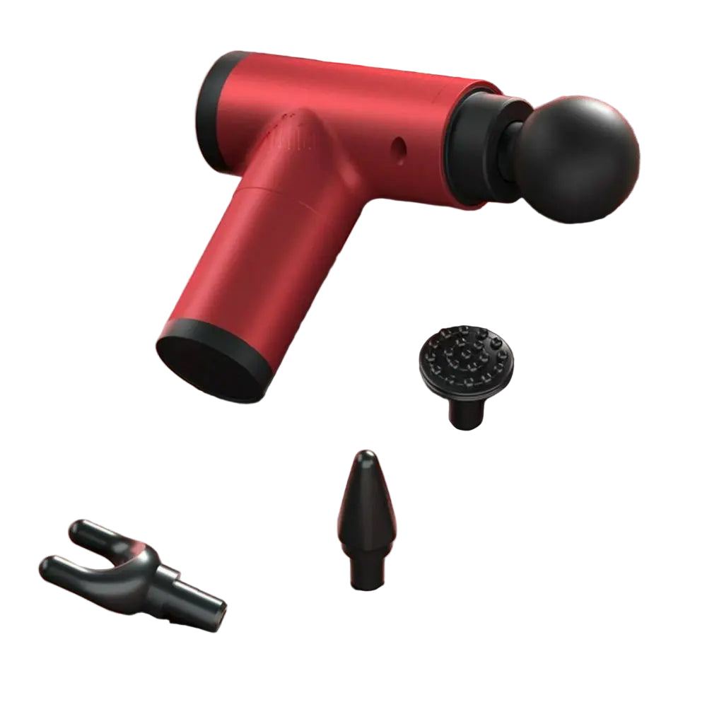 PulsePro Mini – Draagbare fascia pistool met 6 snelheidsniveaus & 4 massagekoppen