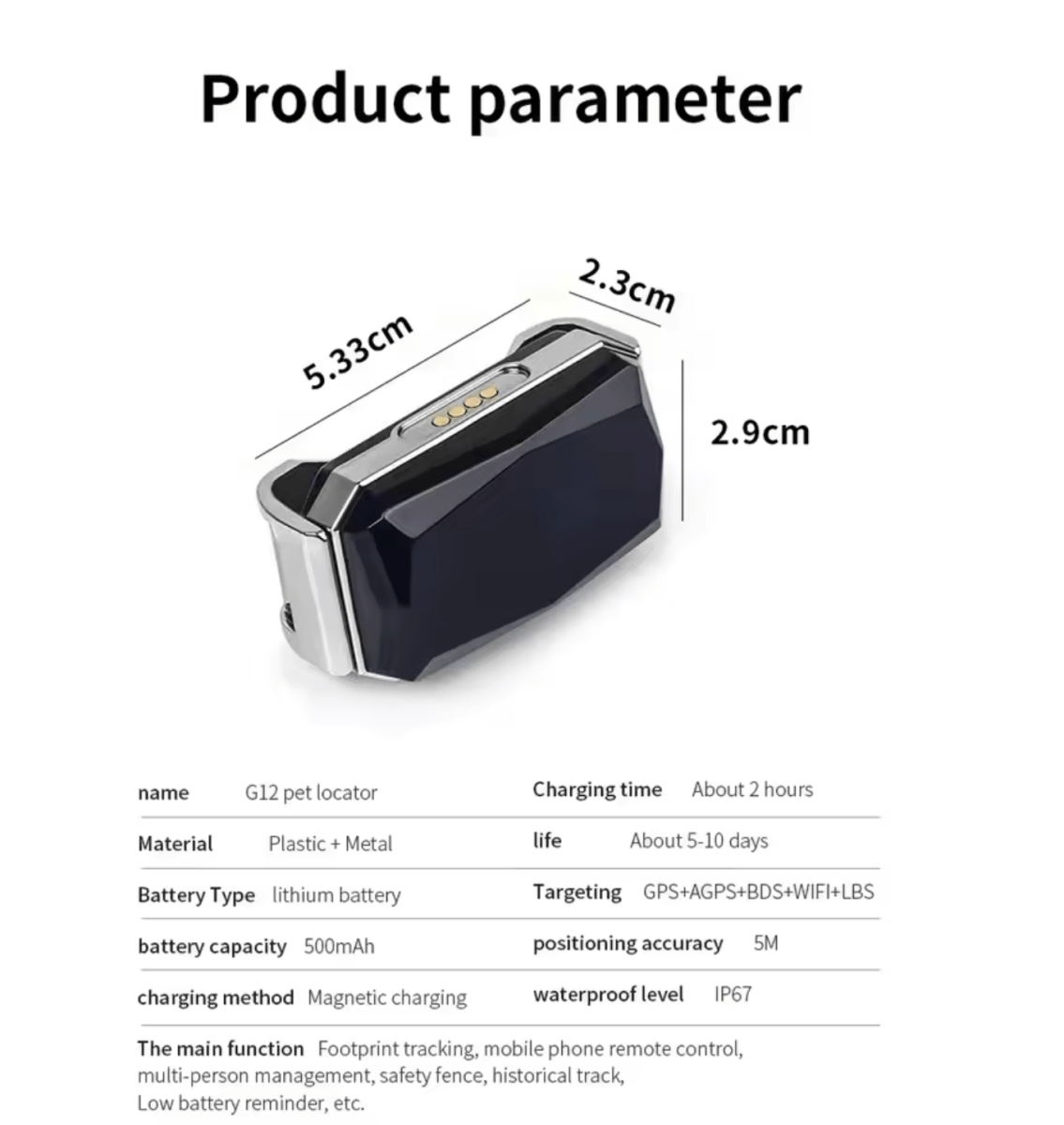 MiniTrack G12 - Traceur GPS en temps réel pour une sécurité maximale au quotidien