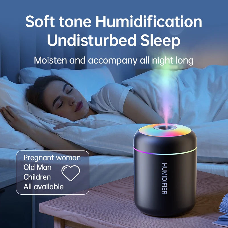 AromaMist Mini – 180ml USB Humidifier with LED Lighting