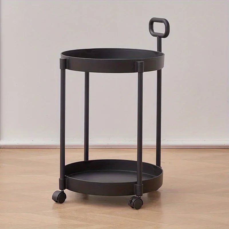 ROOMIX - Modern 2-tier rolling side table with handle