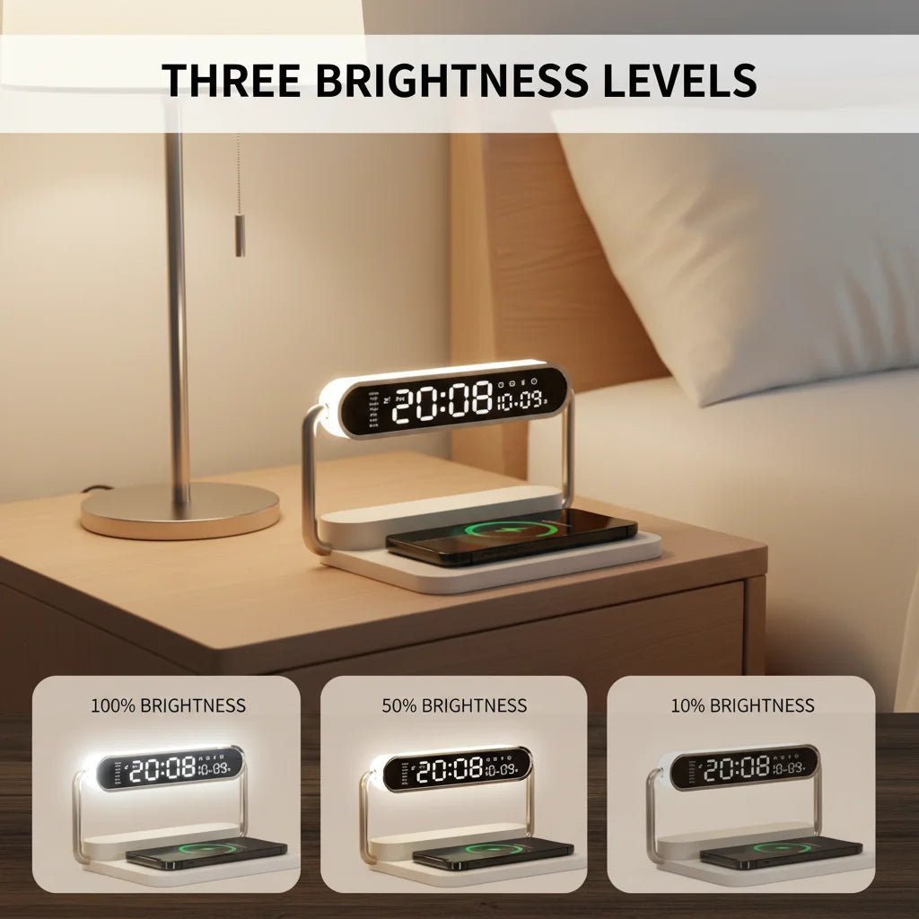 Moderne 3-in-1 Nachtlampe - LED Nachtlicht für Kinder mit Touch-Dimmer und kabelloser Aufladung 2