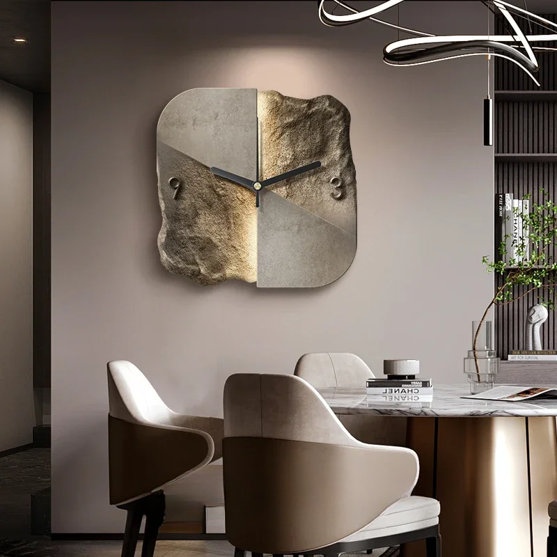 StoneAura – Modern Sandstone Wall Clock with 3D Relief & Silent Quartz Technology