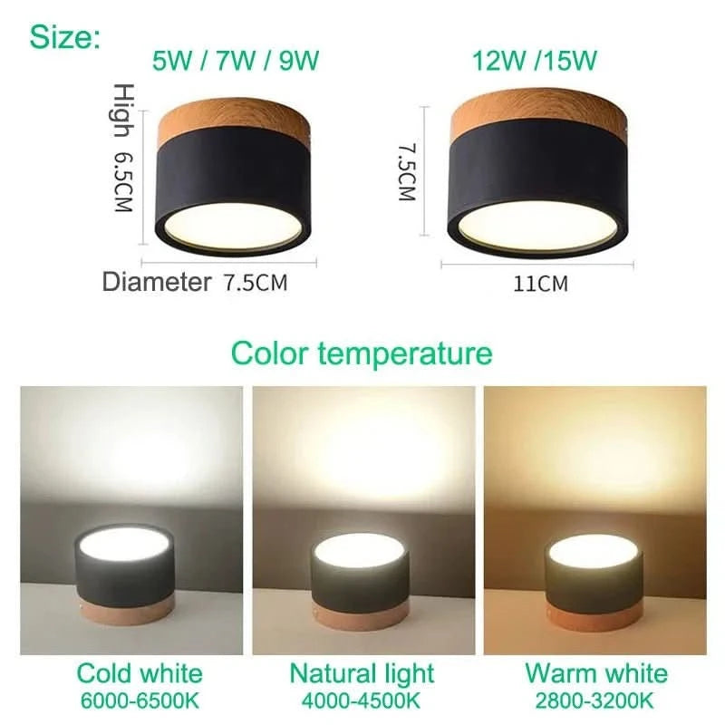 LUMINORD - Modern dimmable LED ceiling light with wood design
