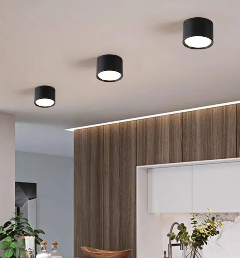 NordicGlow – Moderne LED Plafondlamp in Zwart & Wit